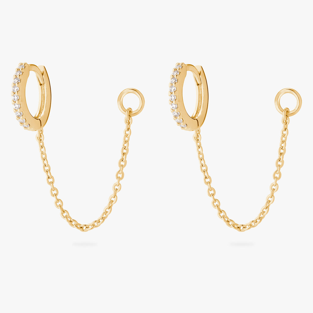 Mini Pavé Chain Huggie
