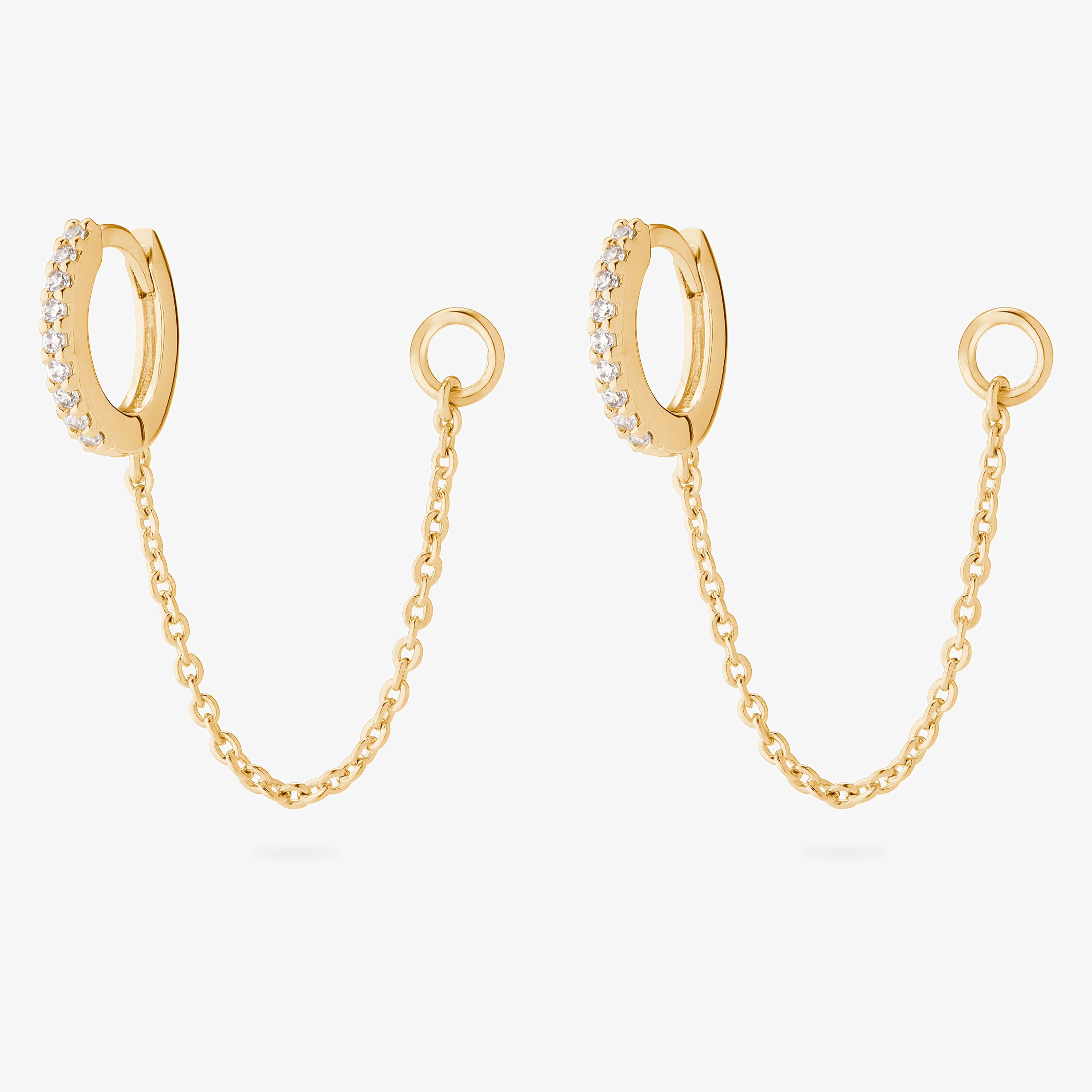Mini Pavé Chain Huggie