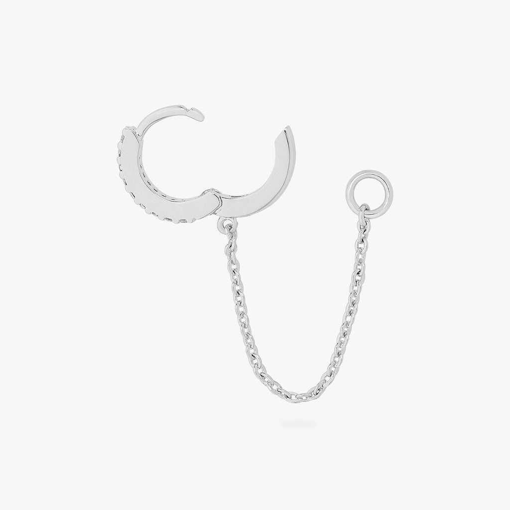 Mini Pavé Chain Huggie