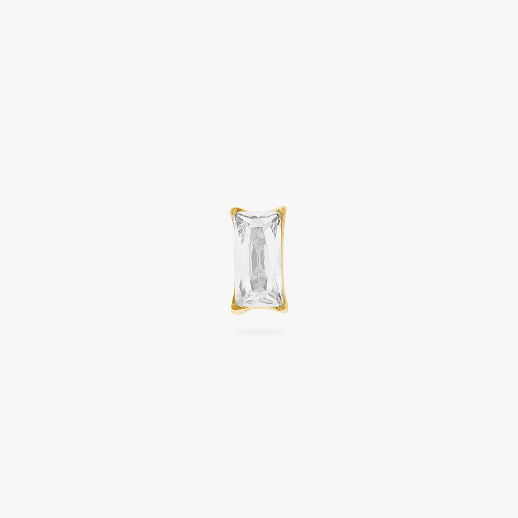 Golden Titanium Baguette Flatback Stud