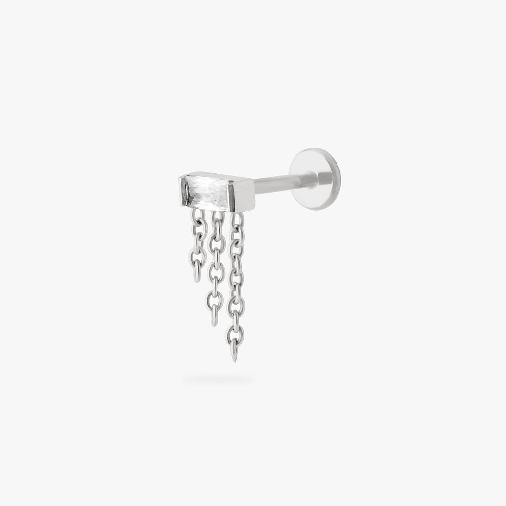 Chain Baguette Flatback Stud