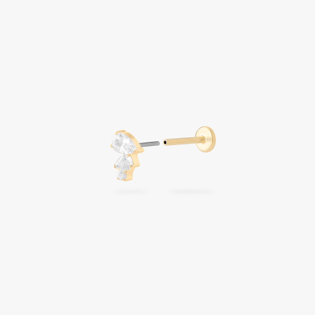 Pear Cluster Flatback Stud