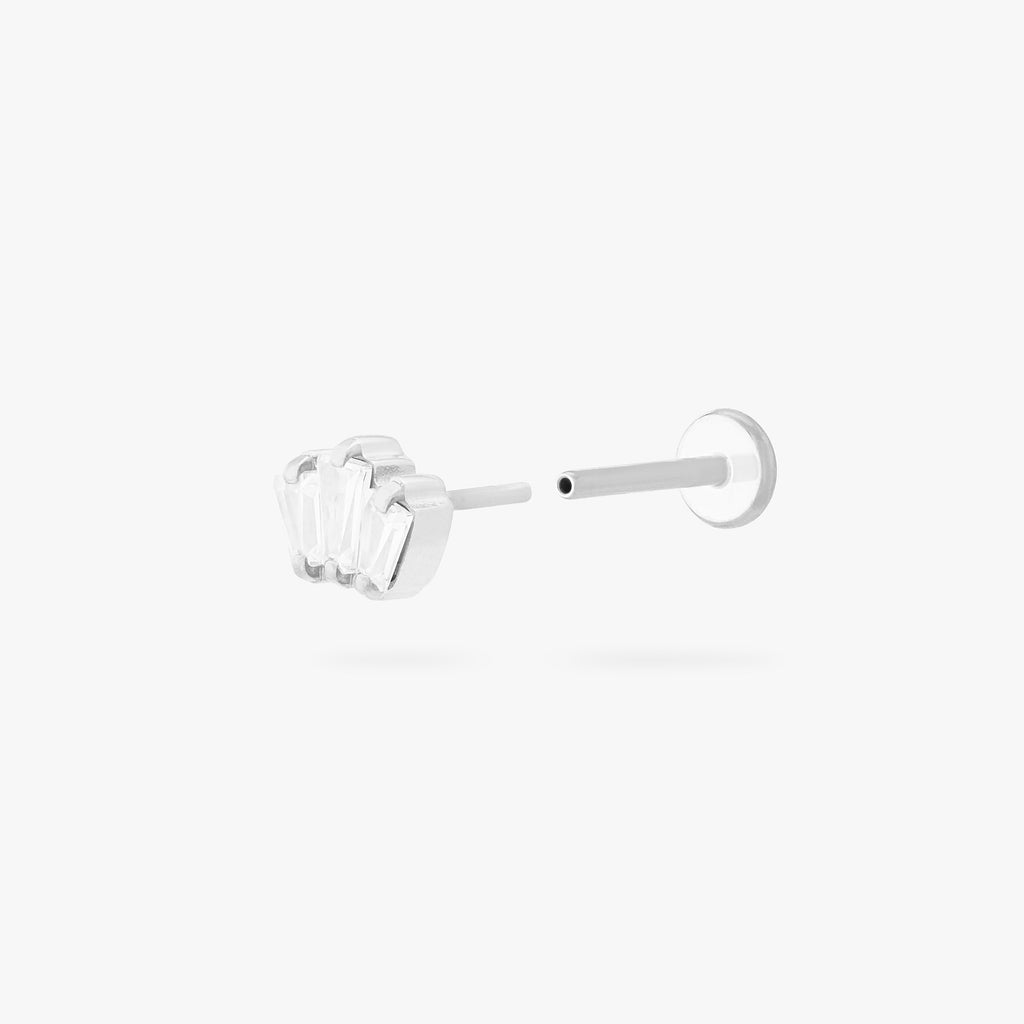 Micro Crown Baguette Flatback Stud