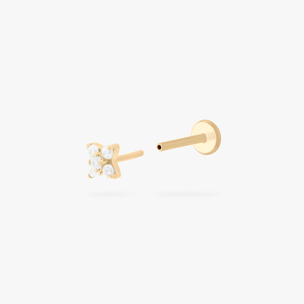 Pave X Flatback Stud