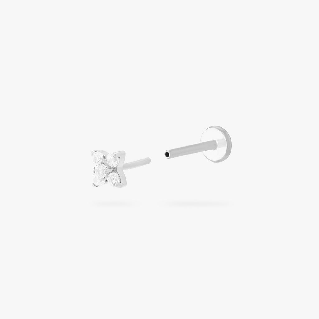 Pave X Flatback Stud