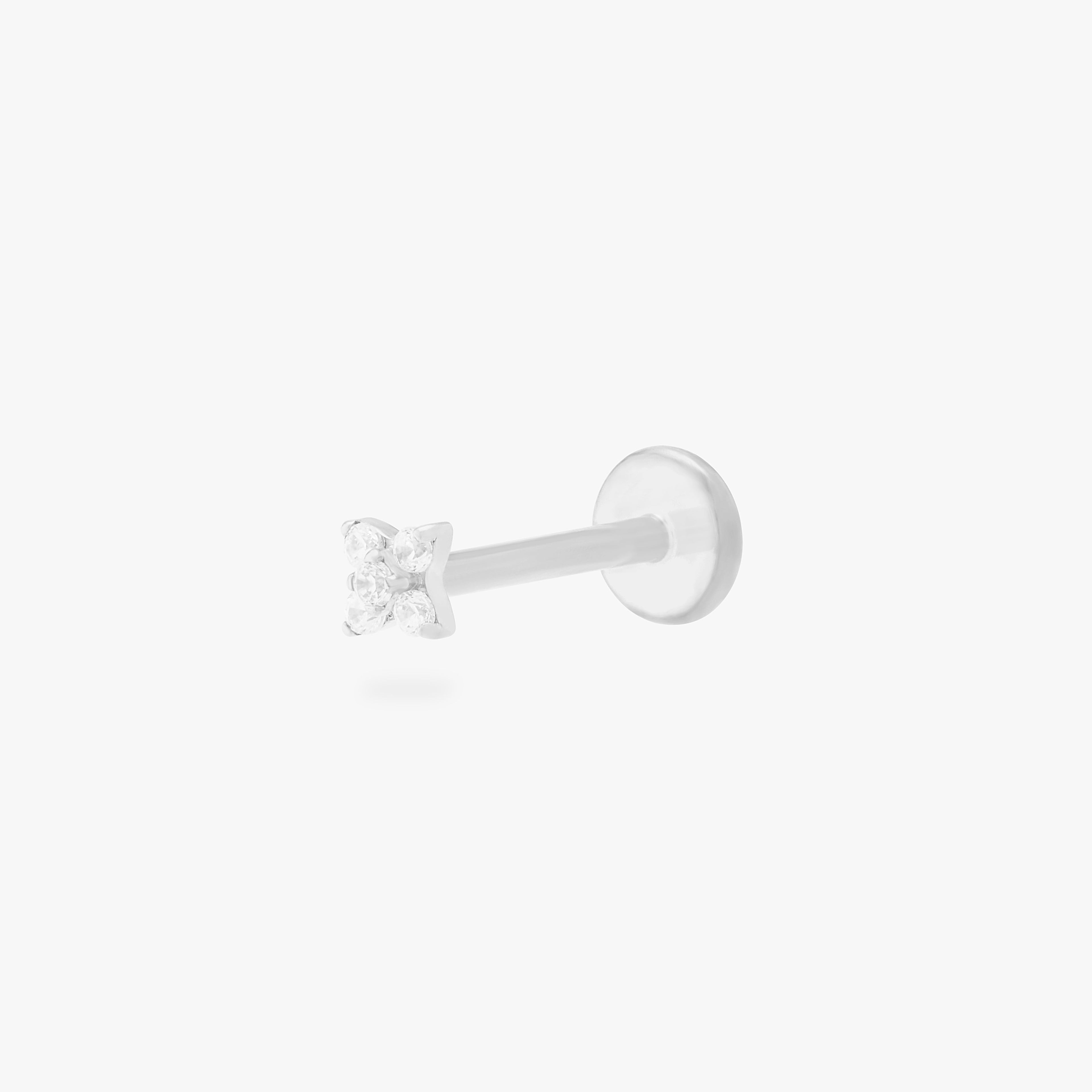 Pave X Flatback Stud