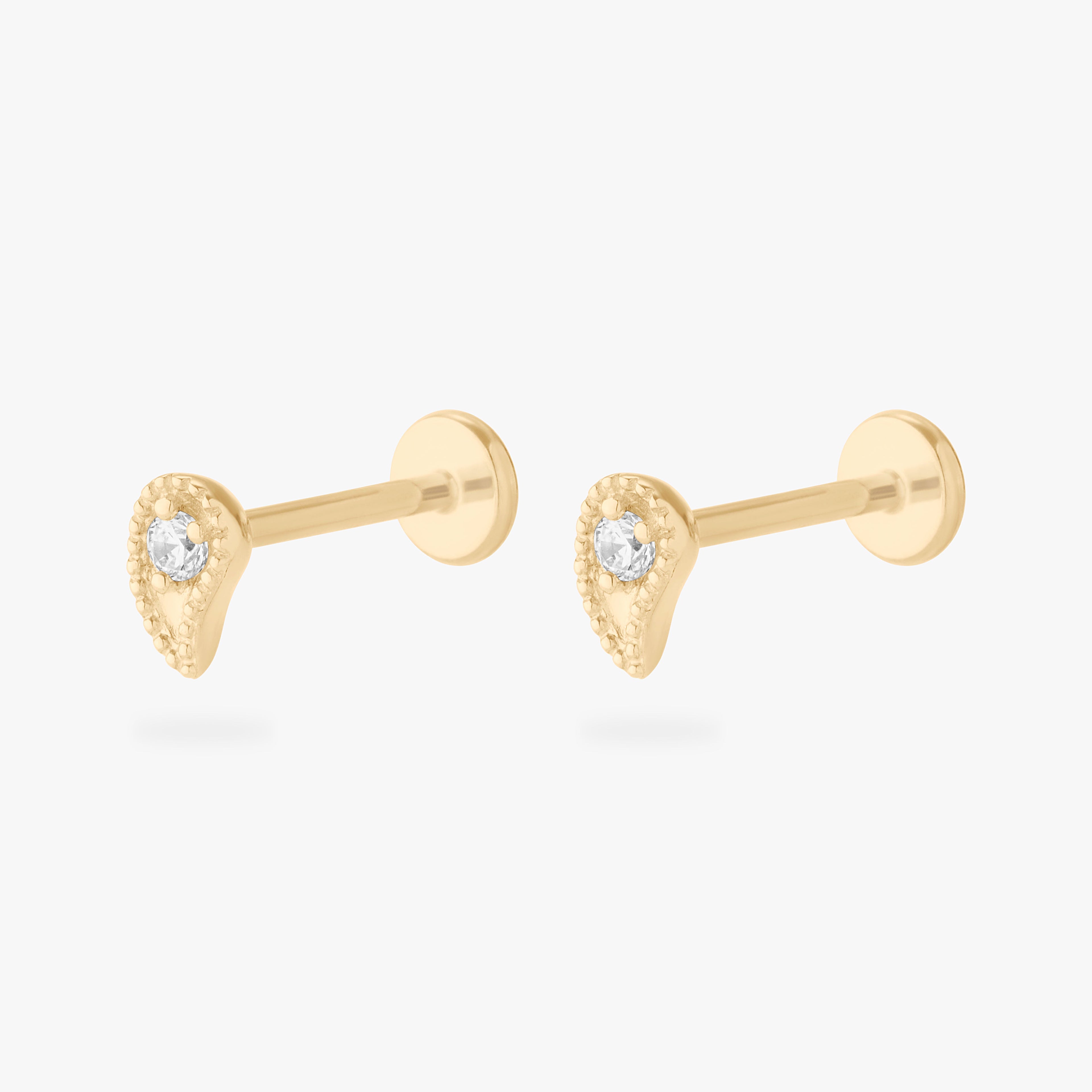 14K Paisley Flatback