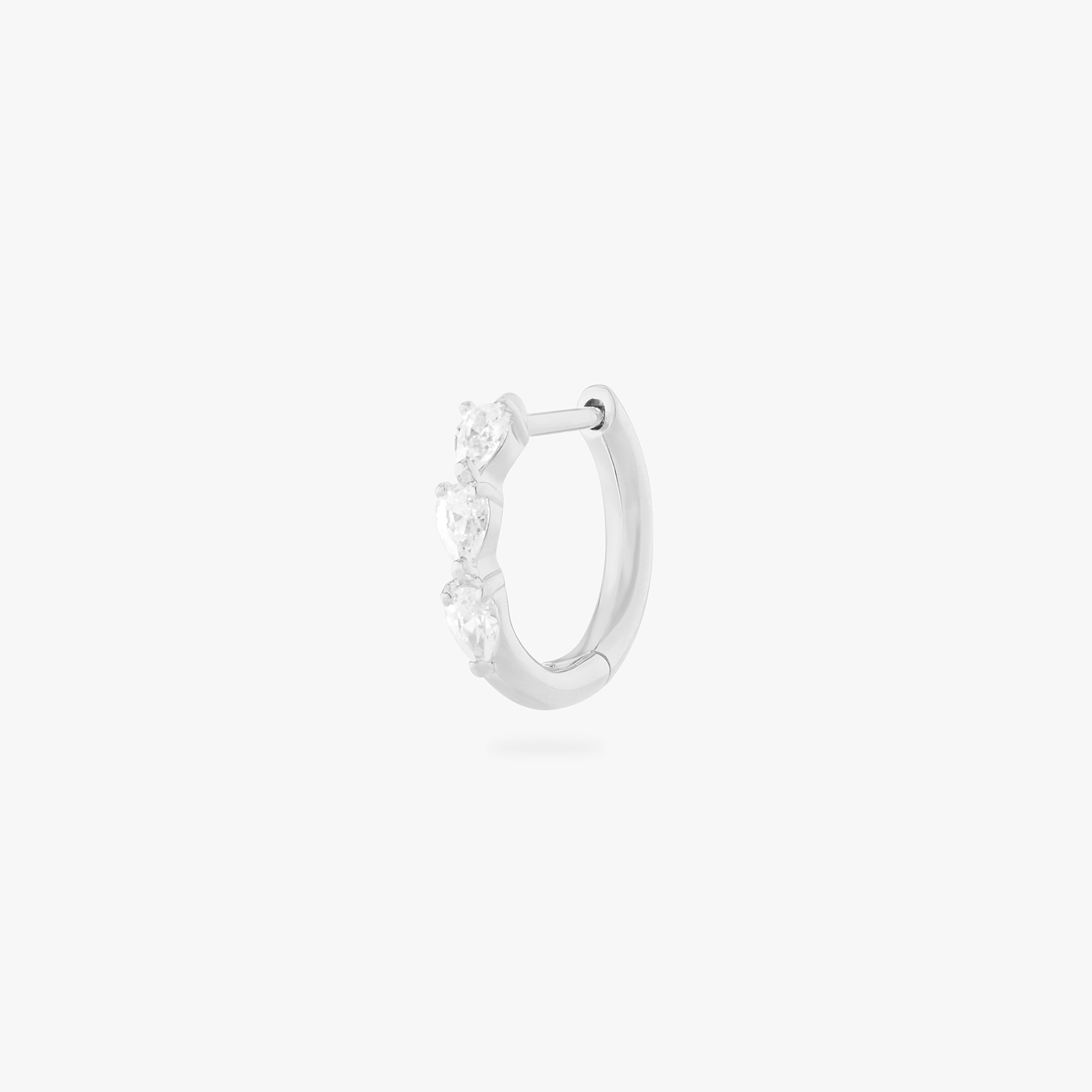 Mini Pave Pear Huggie