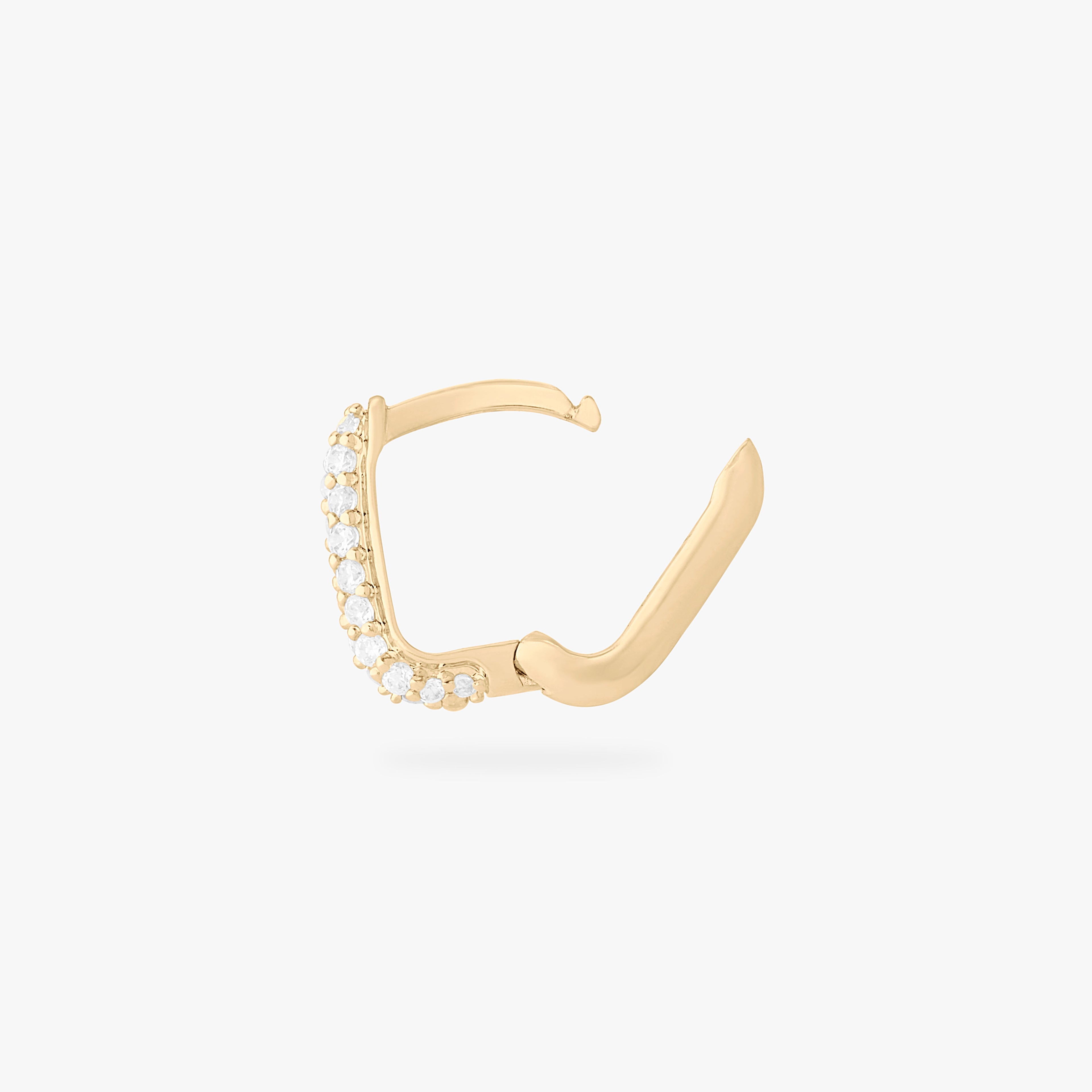 Square Pave Huggie