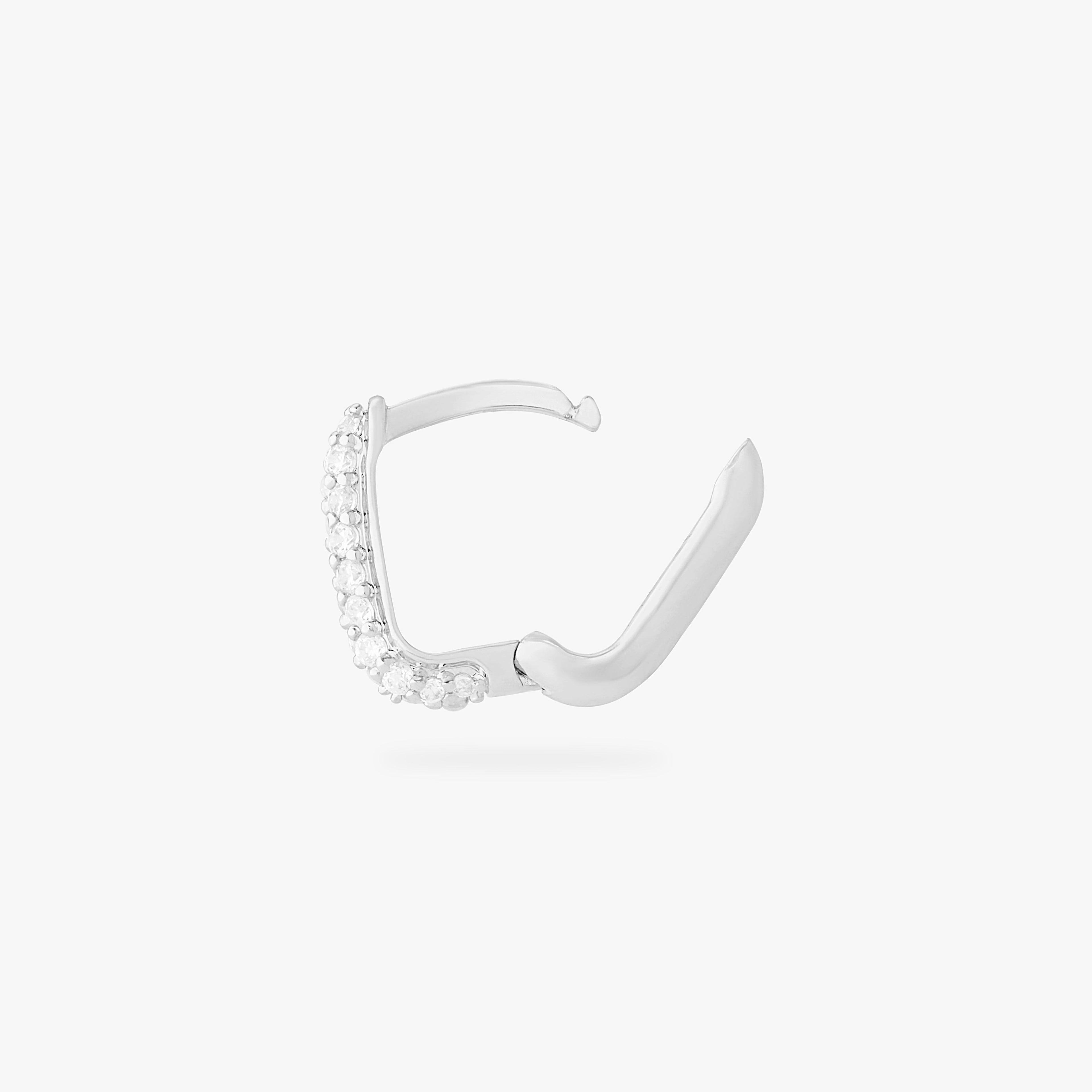 Square Pave Huggie