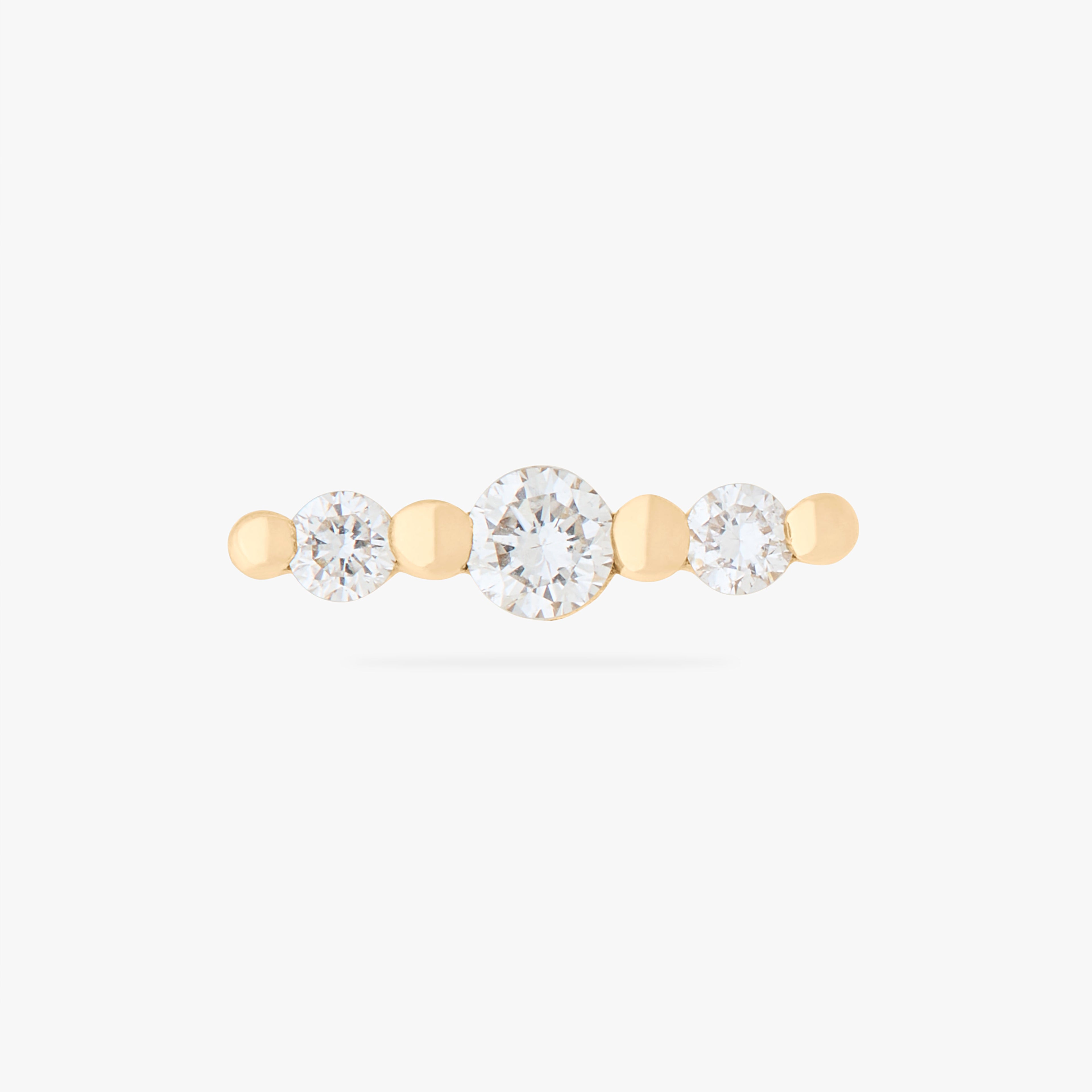 14K Long Round Diamond