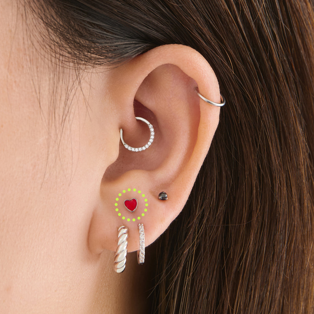 Titanium Enamel Heart Flatback