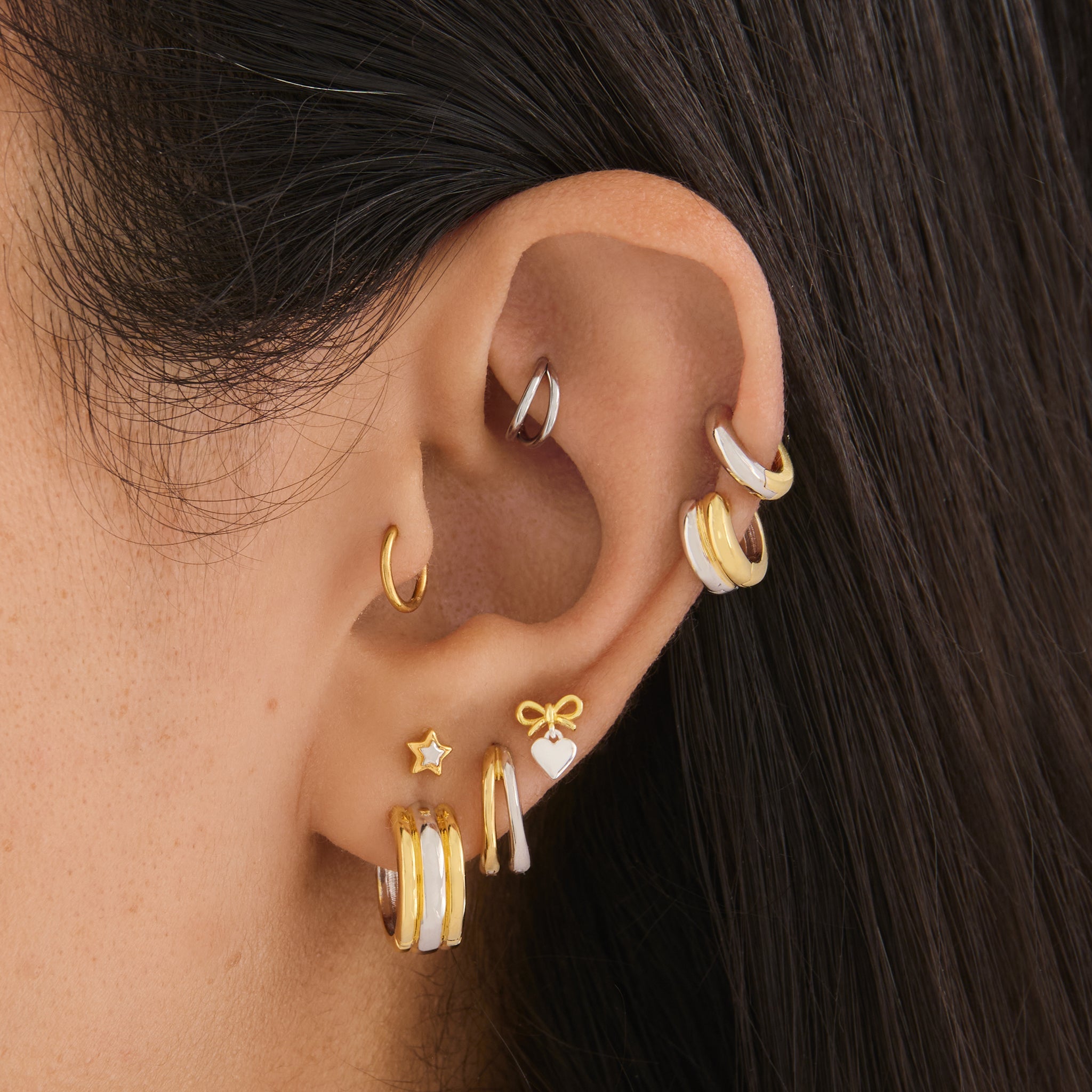 Two Tone Chunky Hoop