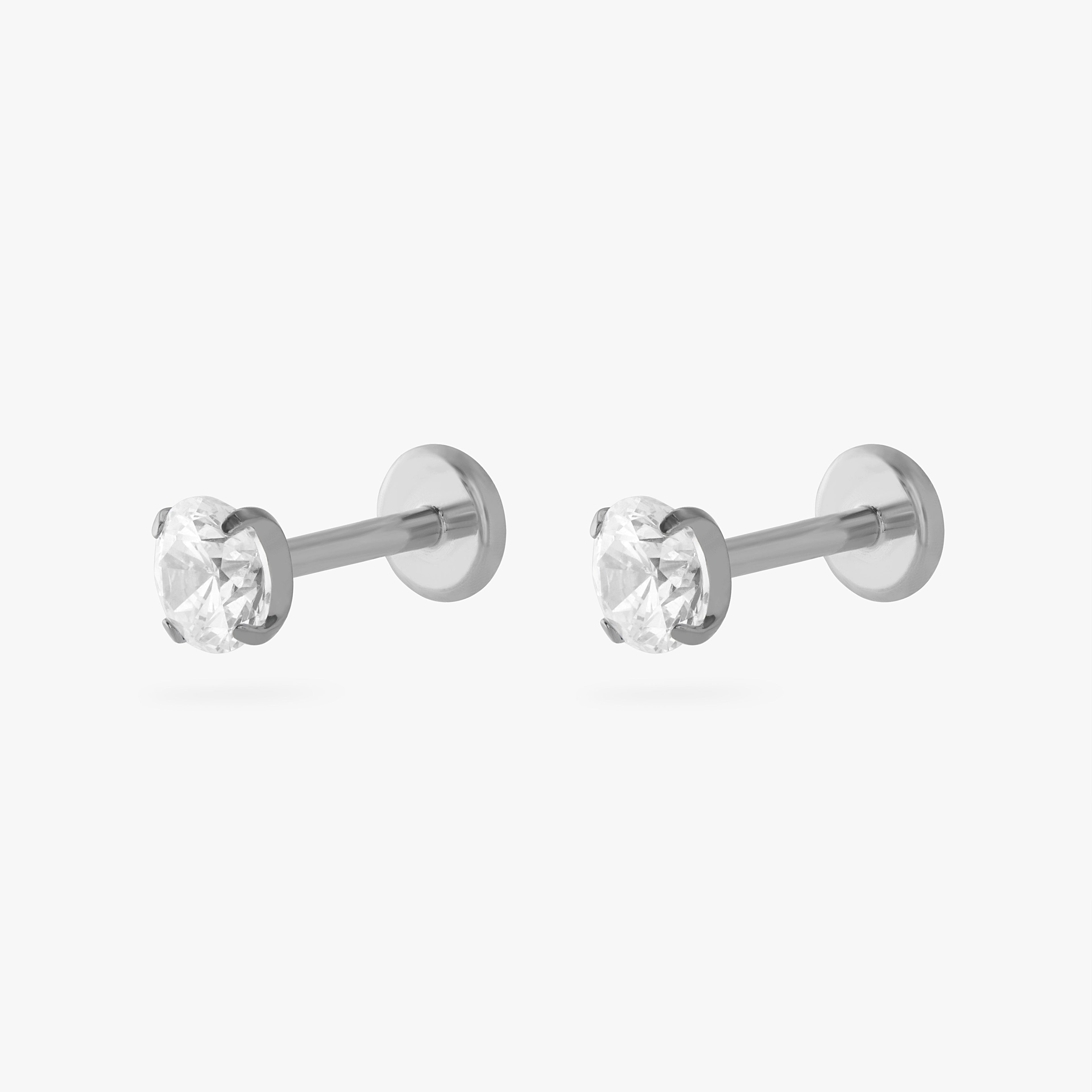 Titanium CZ Clear 4mm Flatback