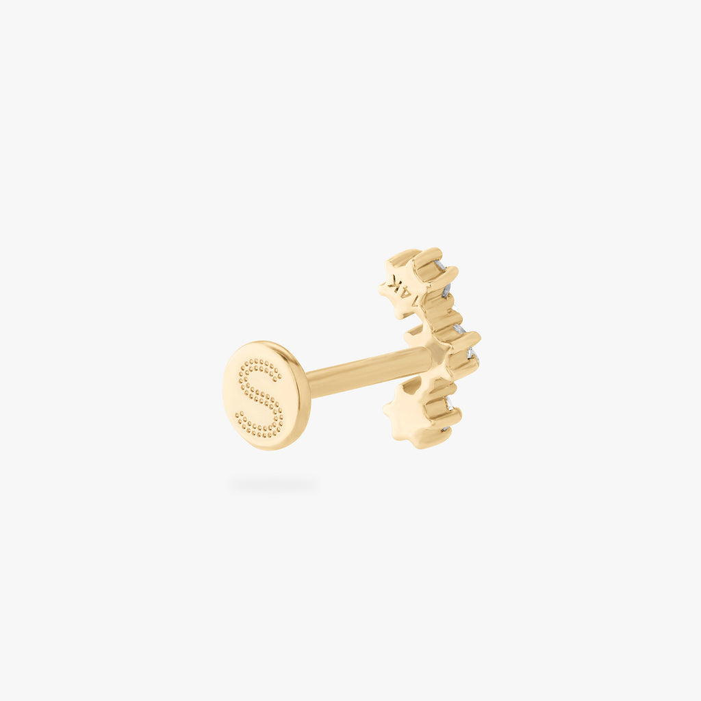 14K CZ Cluster Flatback