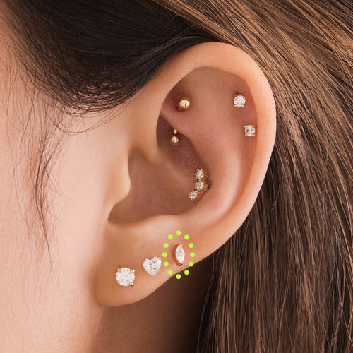 14K Marquise Flatback