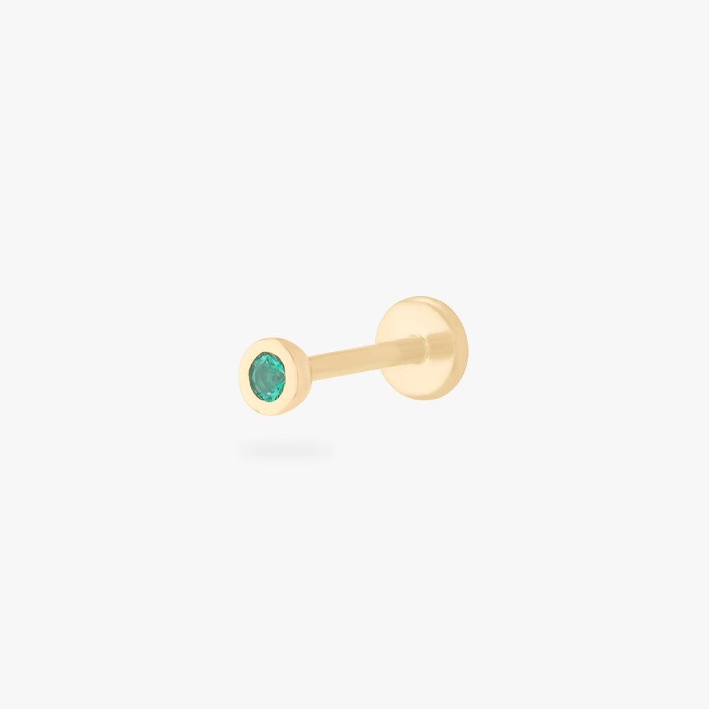 14K Emerald Bezel Flatback