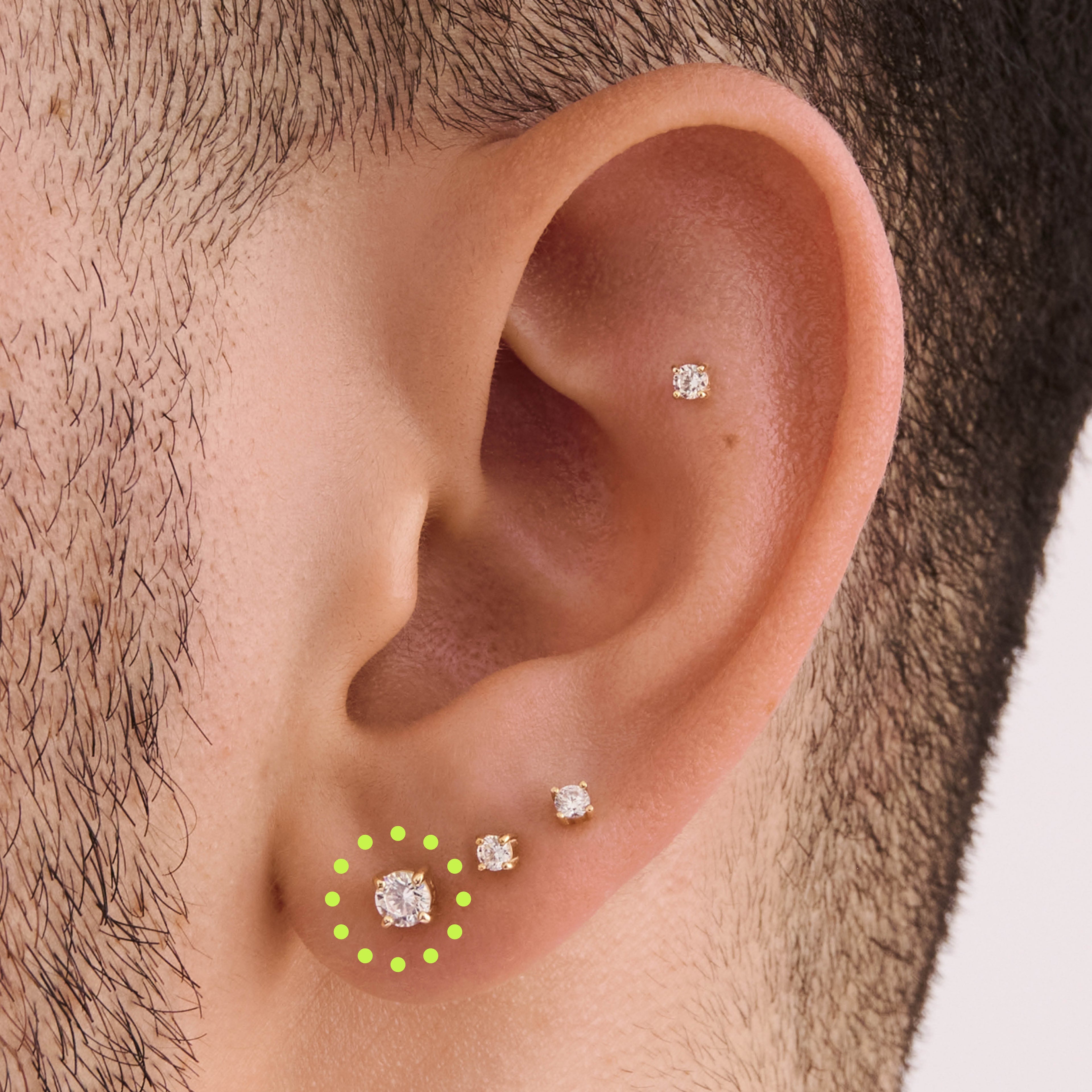 14K CZ 4mm Flatback
