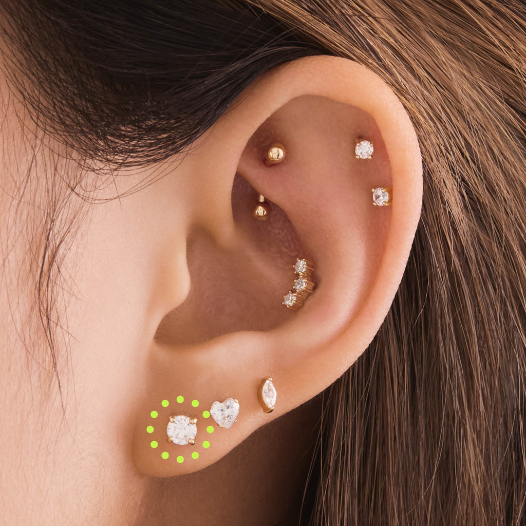 14K CZ 4mm
