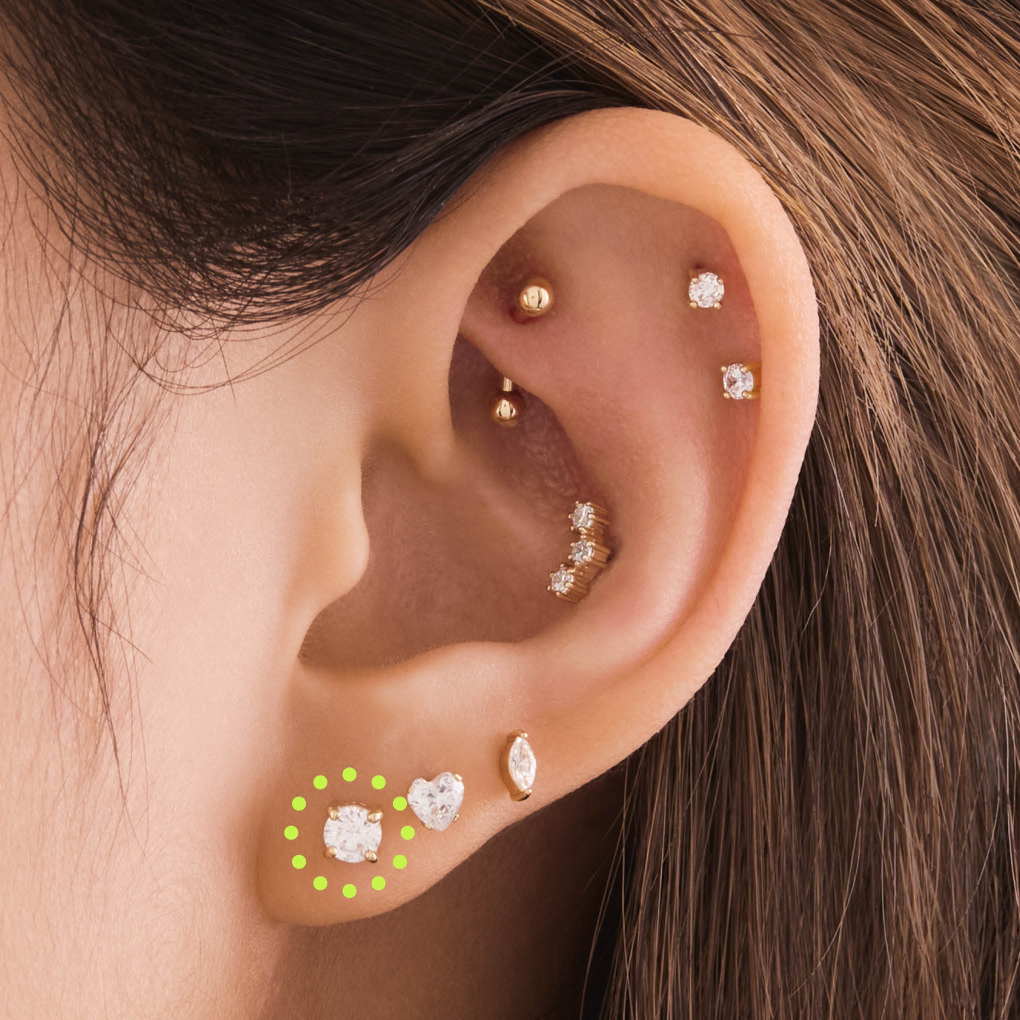 14K CZ 4mm