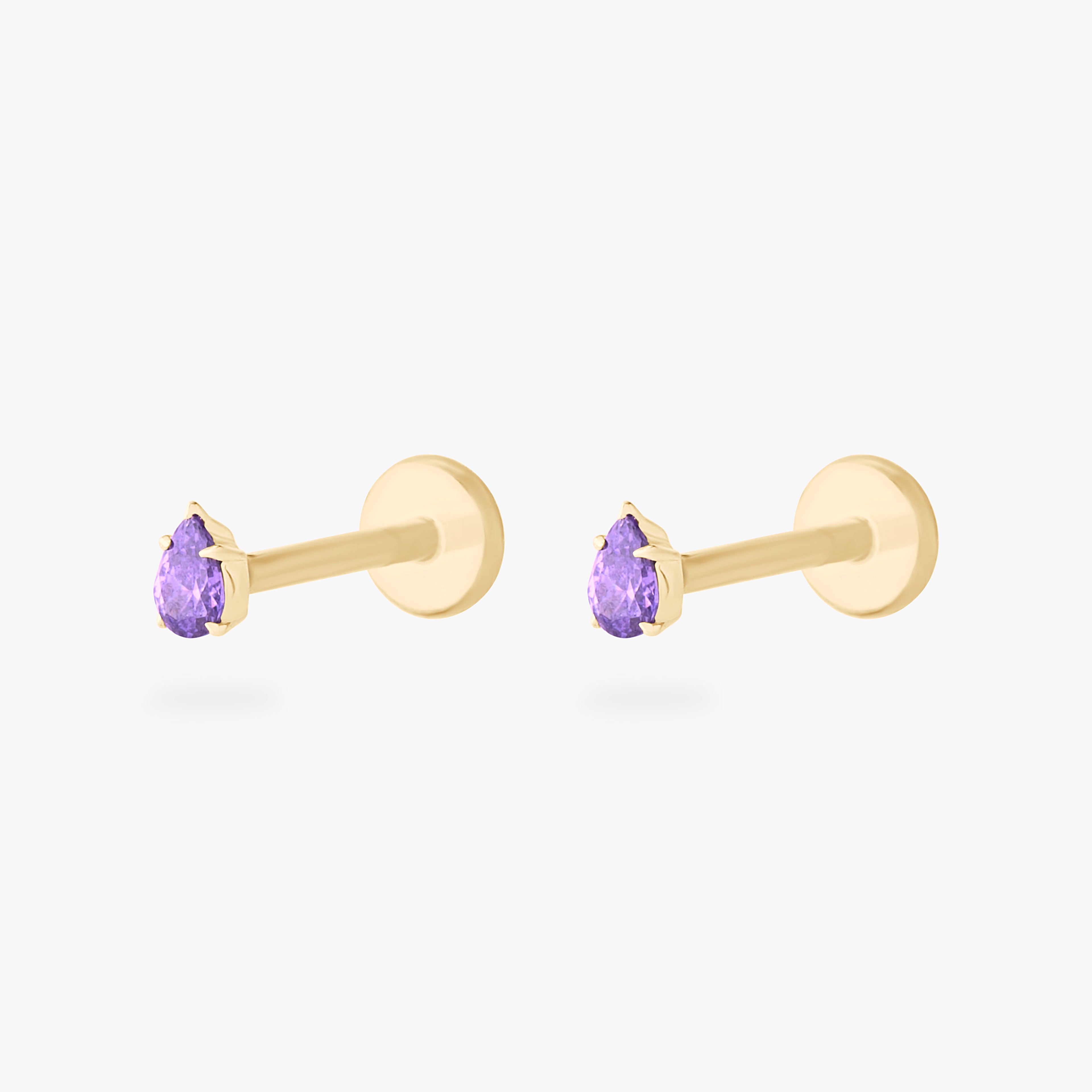 14K Pear Flatback