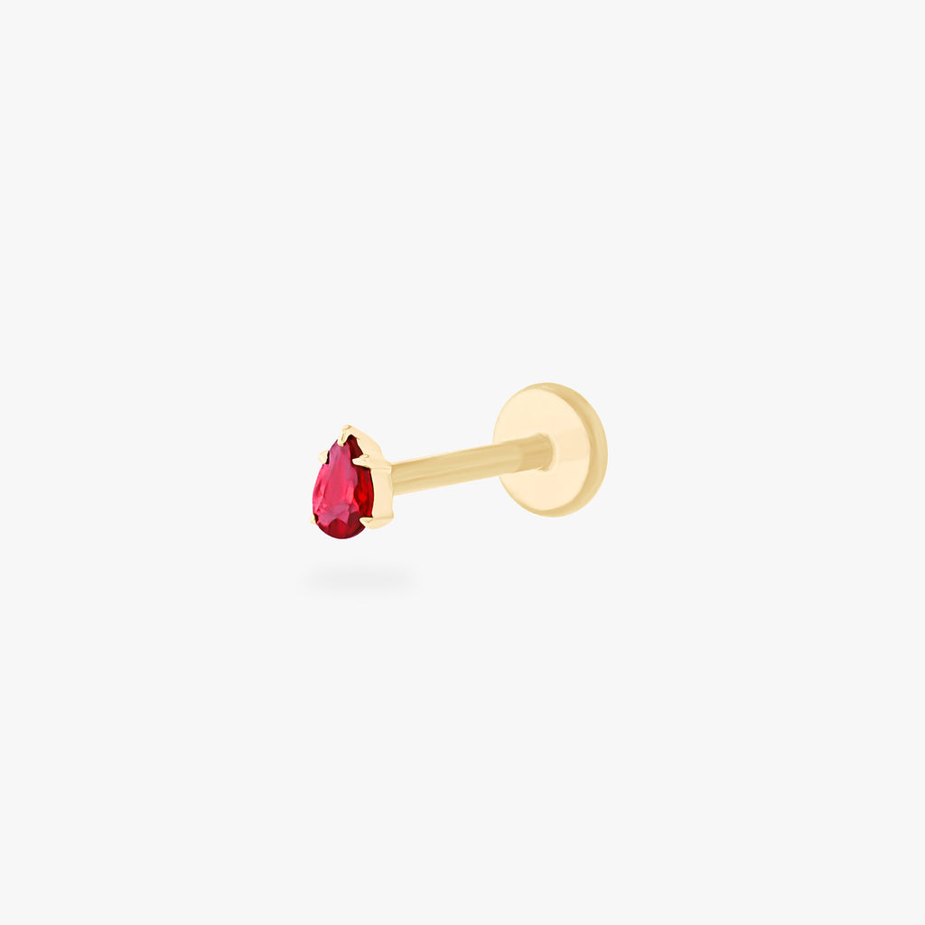 14K Pear Flatback