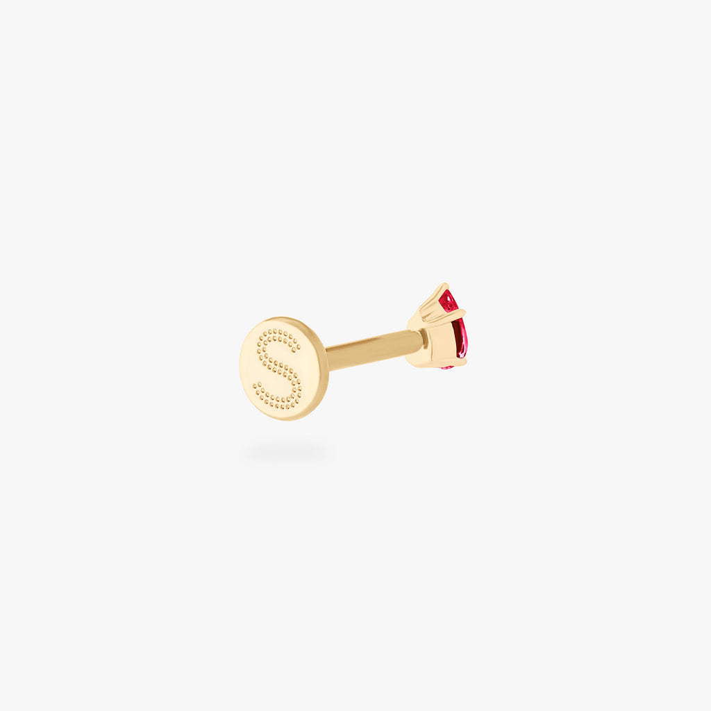 14K Pear Flatback