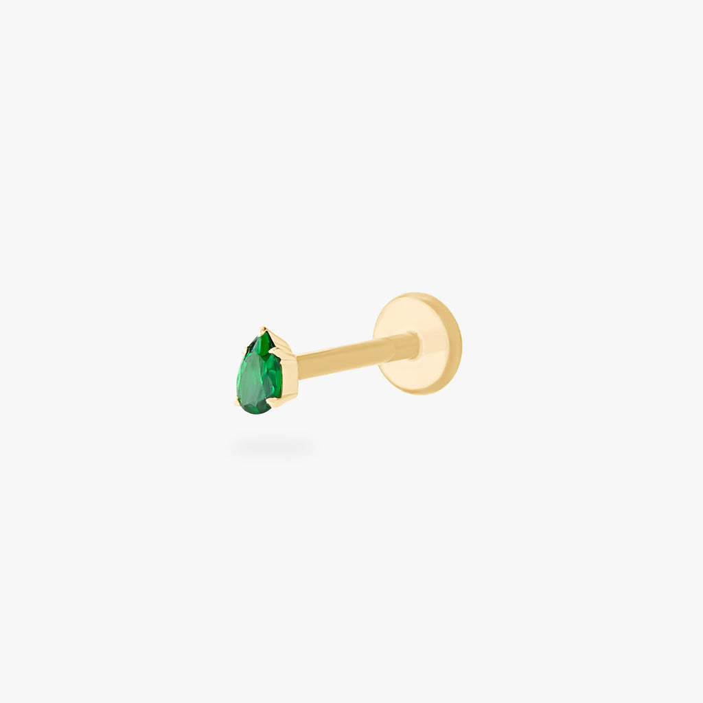 14K Pear Flatback