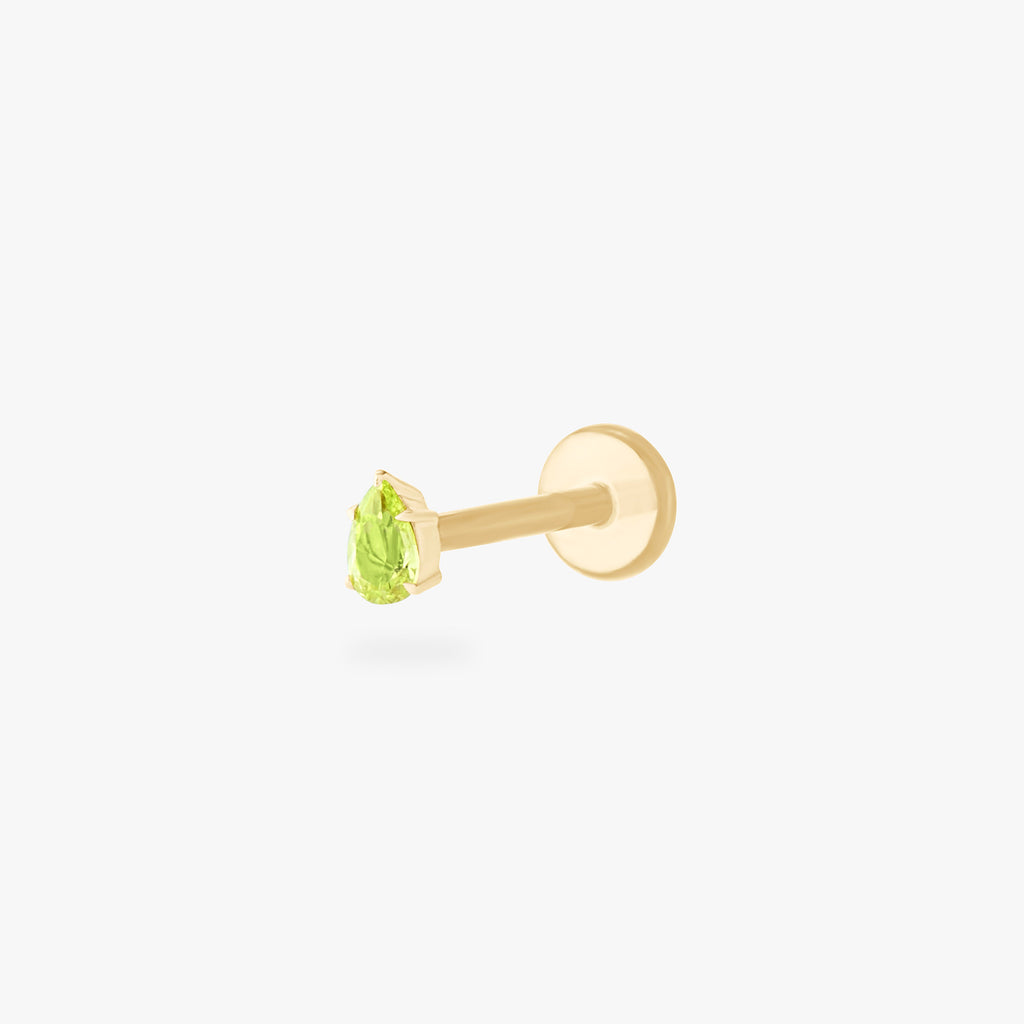 14K Pear Flatback