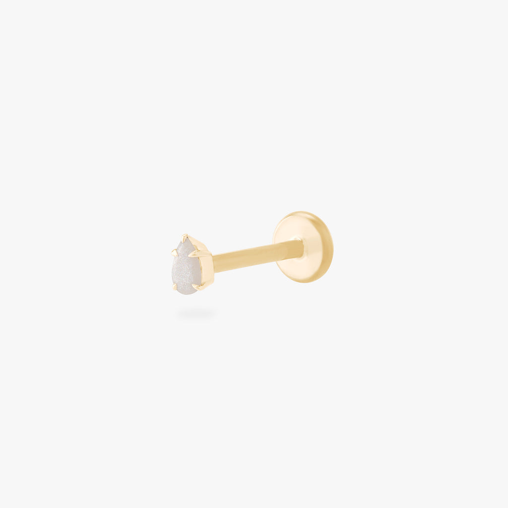 14K Pear Flatback