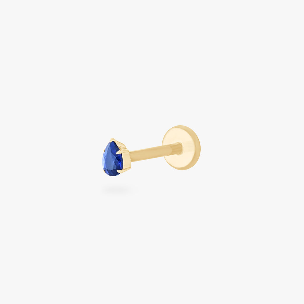 14K Pear Flatback