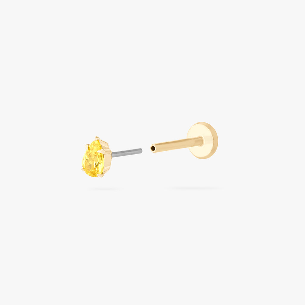 14K Pear Flatback