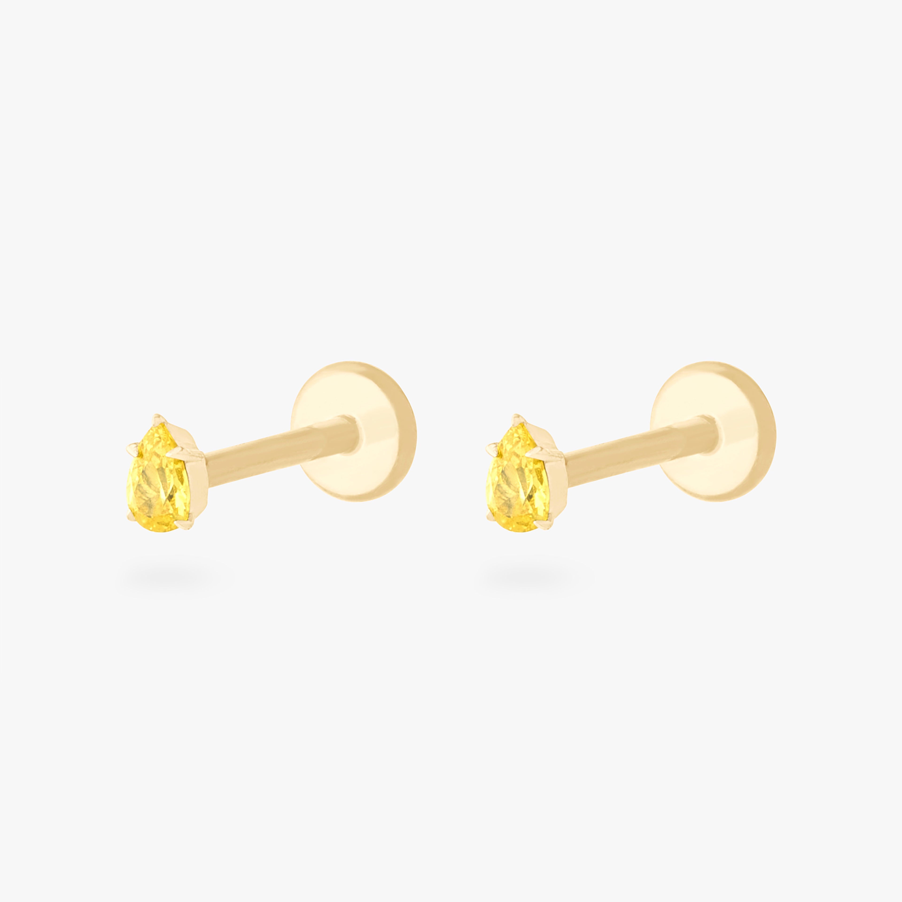 14K Pear Flatback