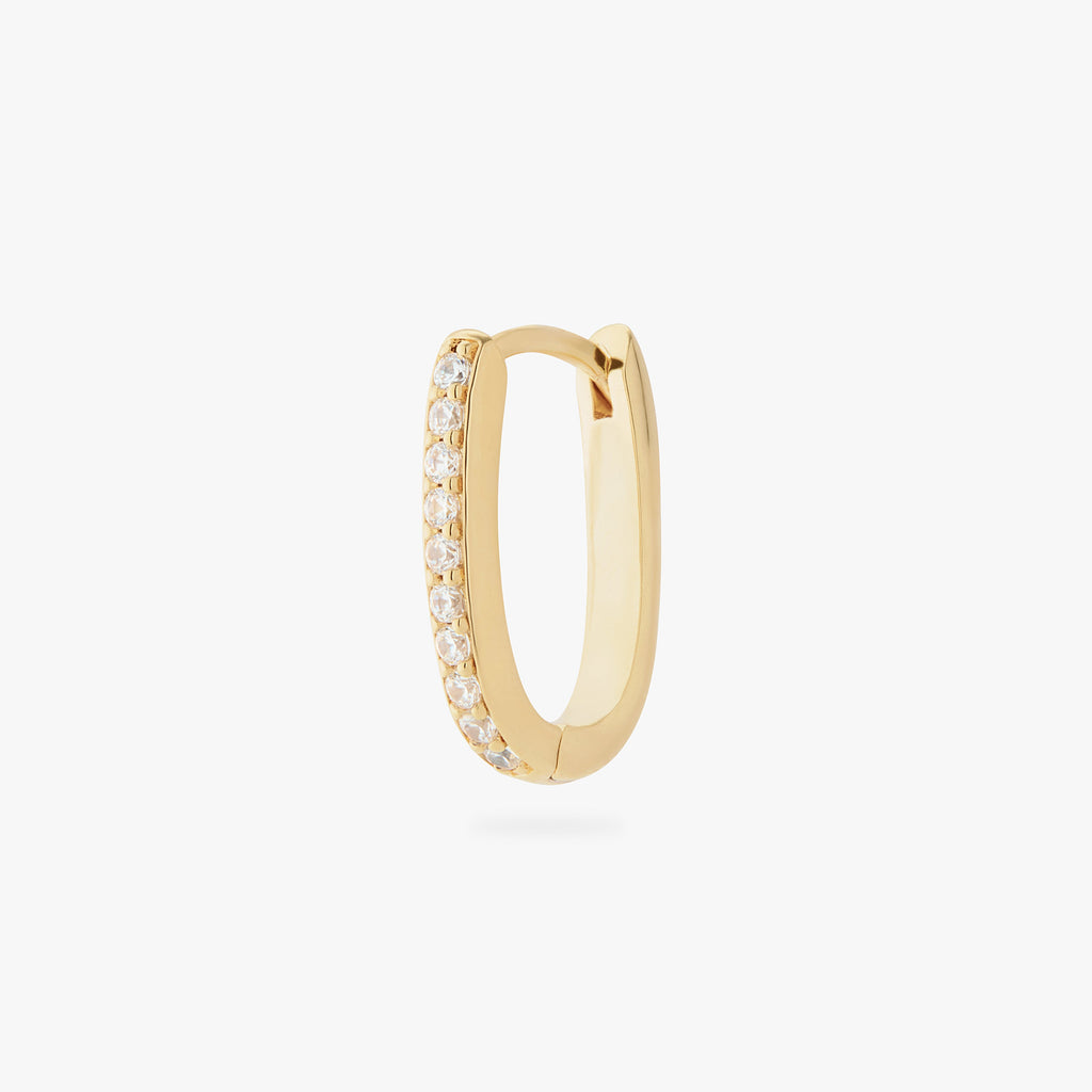 Medium Pave Oval Hoop