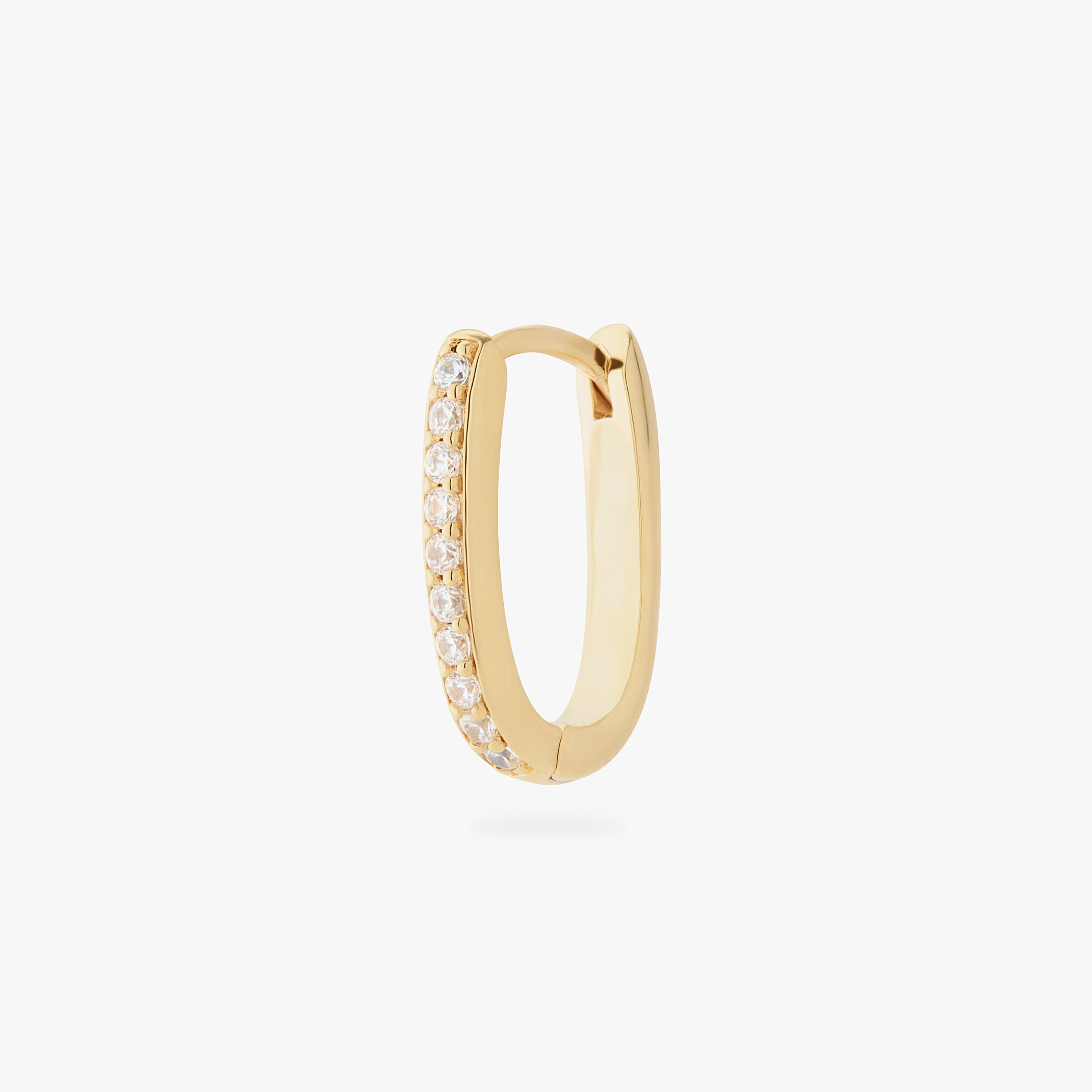 Medium Pave Oval Hoop