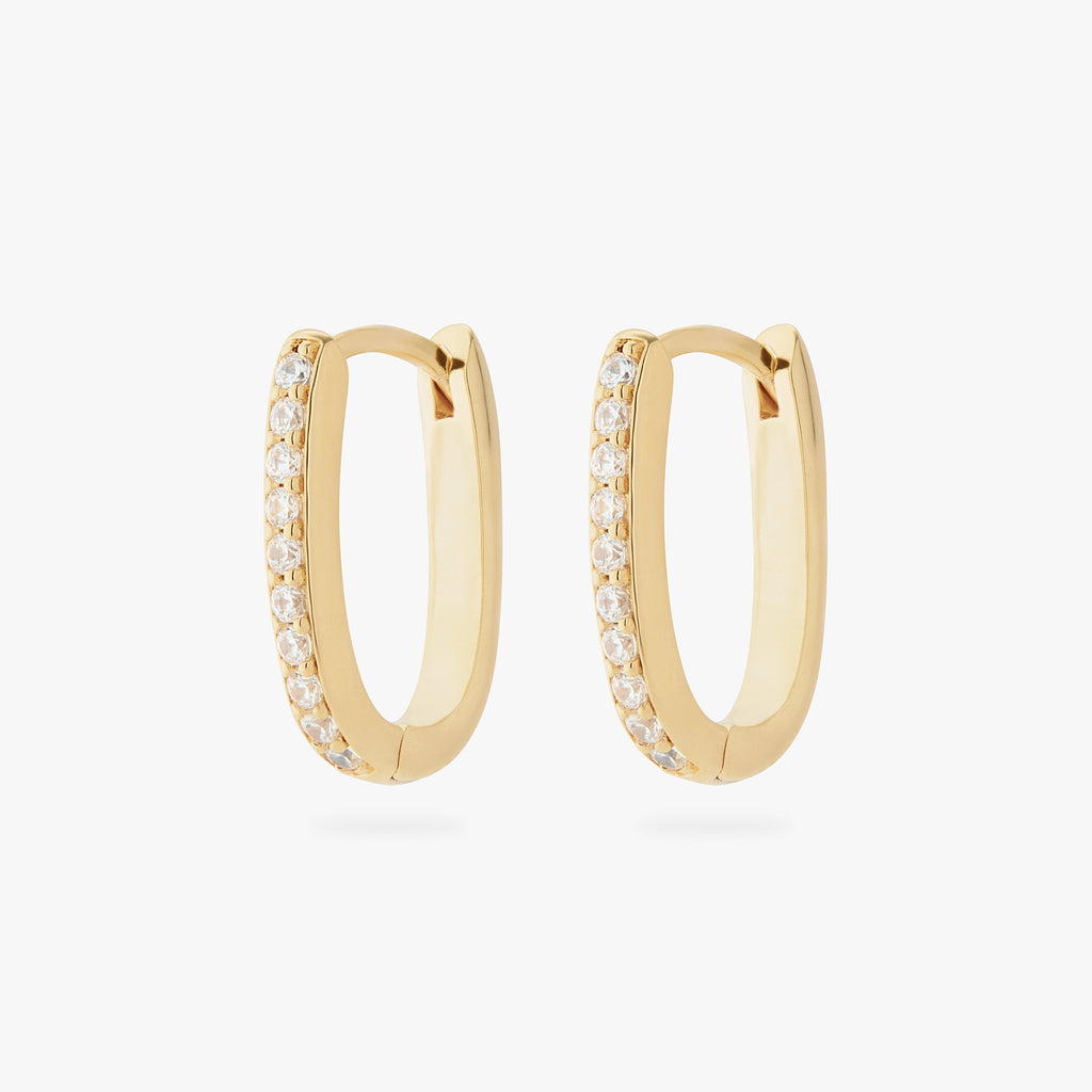 Medium Pave Oval Hoop