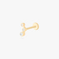 14K CZ Bezel Cluster Flatback Stud