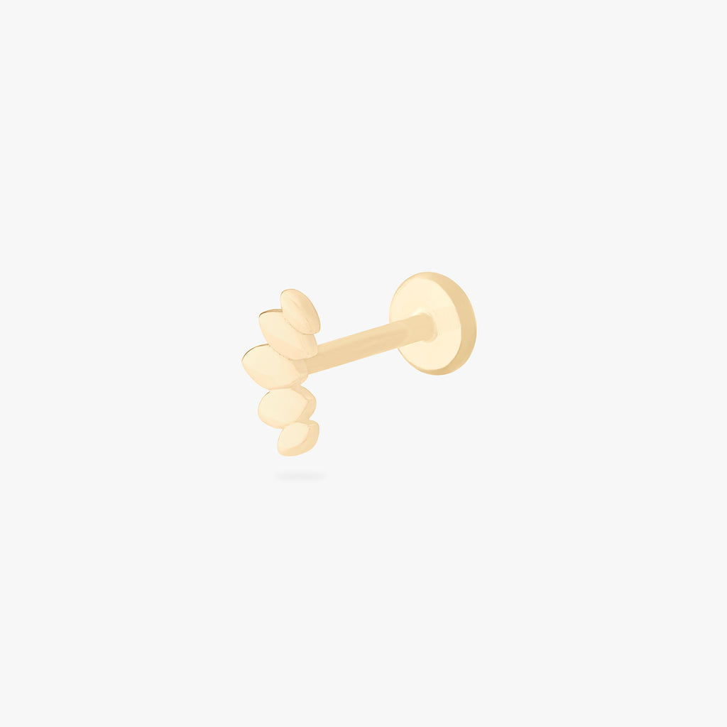 14K Solid Marquise Flatback Stud